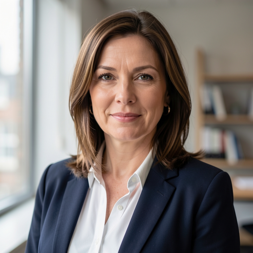 Editorial portrait of Eleanor Whitfield, lead writer at Istora Review, natural window light